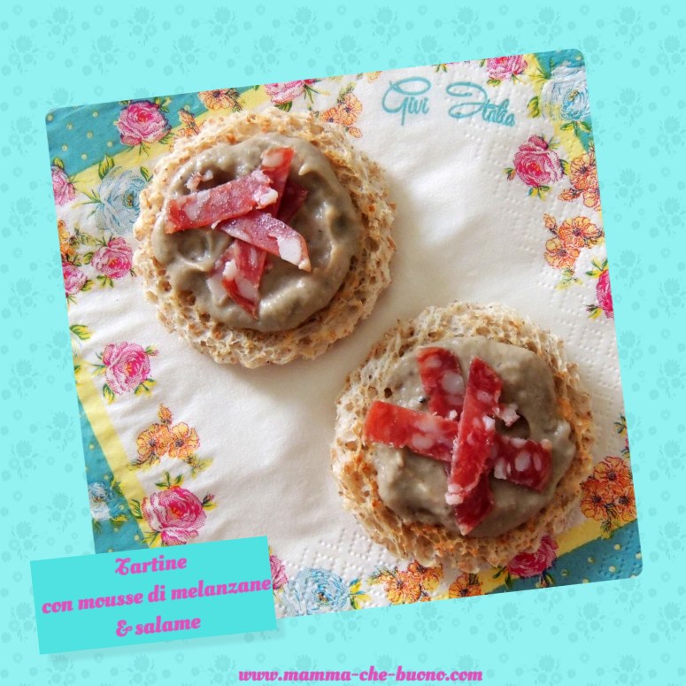 tartine con mousse di melanzane e salame3
