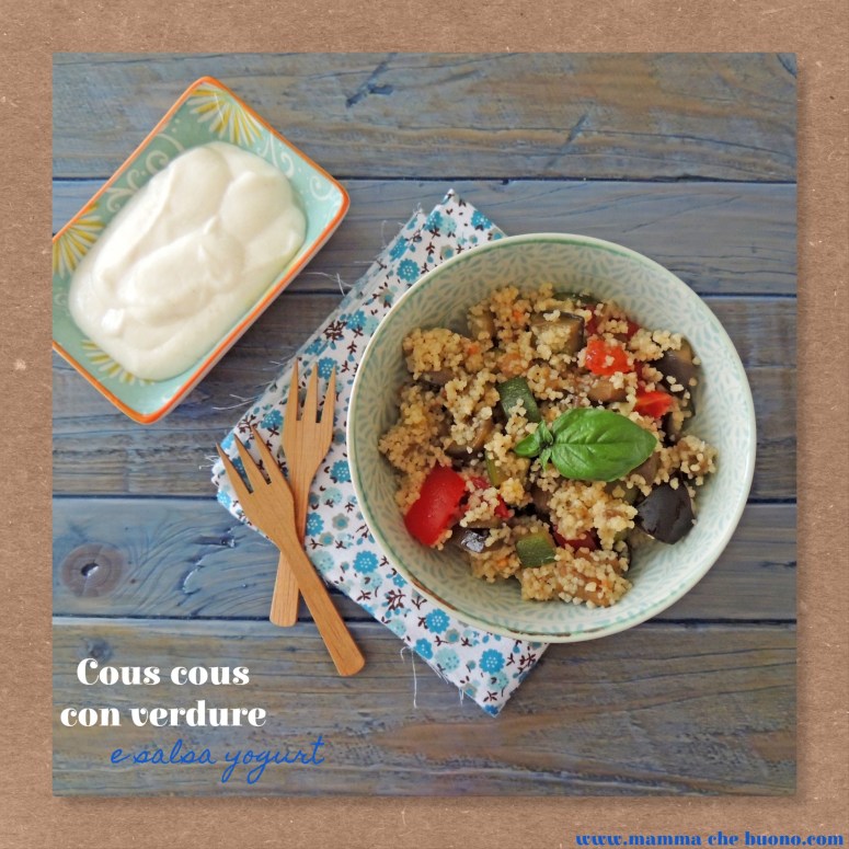 cous cous con verdure e salsa yogurt