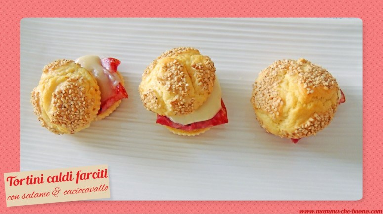 tortini caldi farciti con salame e caciocallo